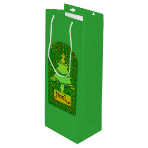 Celtic Christmas Tree Wine Gift Bag