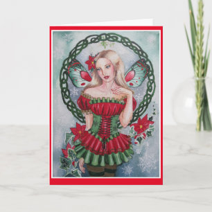 Celtic Christmas yule fairy greeting card