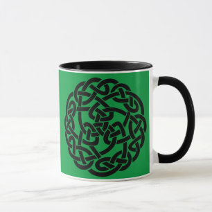Celtic Circle Irish Green and Black Mug