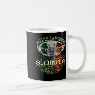 Celtic Claddagh Slainte Nge Irish Flag St. Patrick Coffee Mug