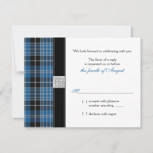 Celtic  Clark Tartan Wedding RSVP Reply Card