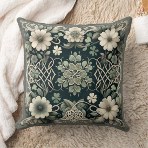 Celtic Clover Floral Charm Cushion