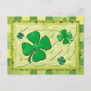 Celtic Clover Irish 3D Postcard