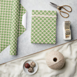 Celtic Clover Shamrocks Pattern Wrapping Paper
