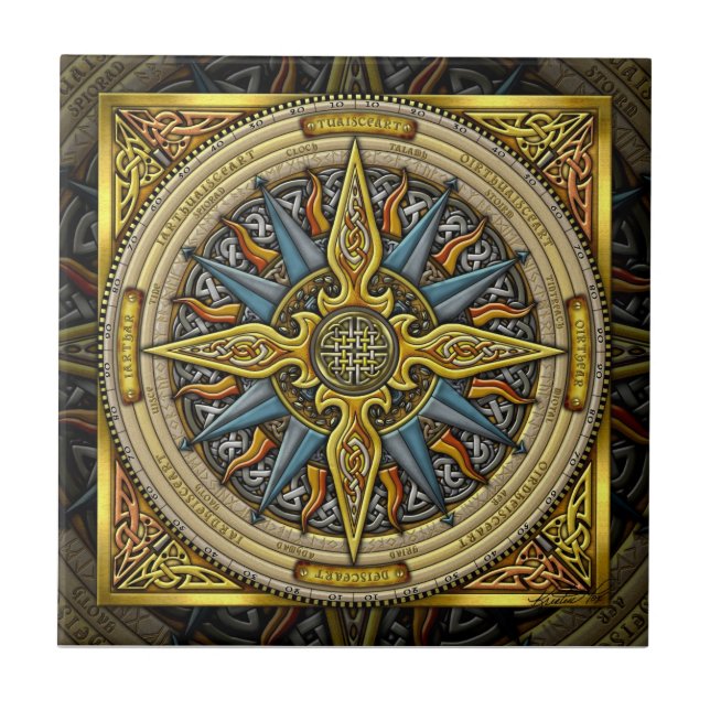 Celtic Compass Tile (Front)