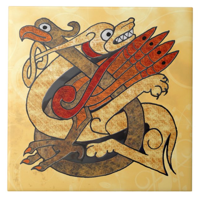 Celtic Creatures Ceramic Tile (Front)