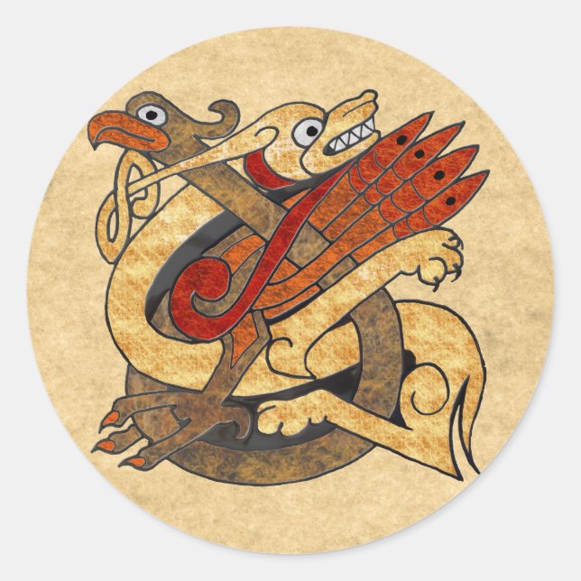 Celtic Creatures Classic Round Sticker (Front)