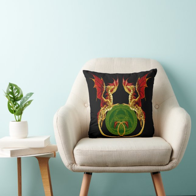 Celtic Crescent Moon And Dragons Cushion (Chair)