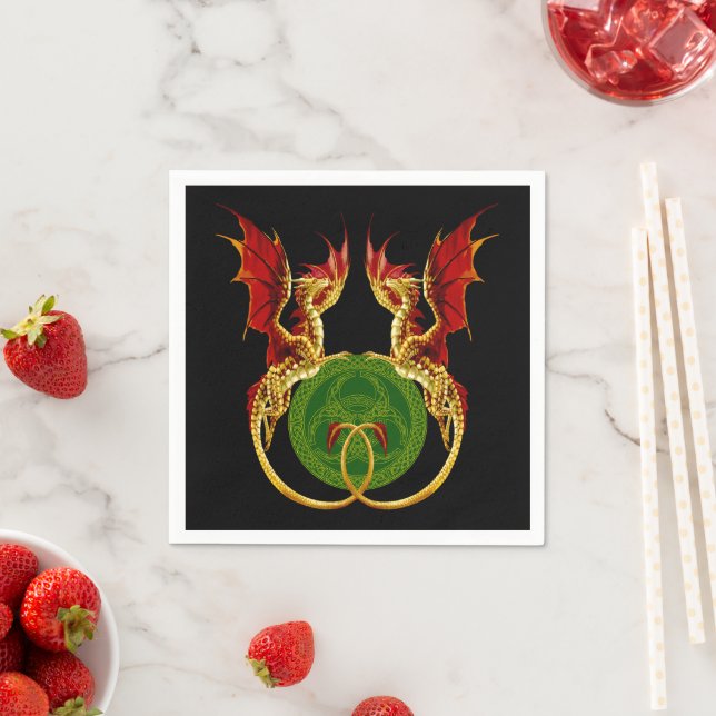 Celtic Crescent Moon And Dragons Napkin (Insitu)
