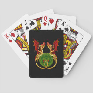 Celtic Crescent Moon And Dragons Playing Cards