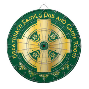 Celtic Cross and Knot Letter B Monogram and Name Dartboard