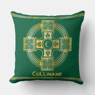 Celtic Cross and Knot Letter C Monogram and Name Cushion