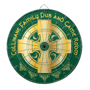 Celtic Cross and Knot Letter C Monogram and Name Dartboard