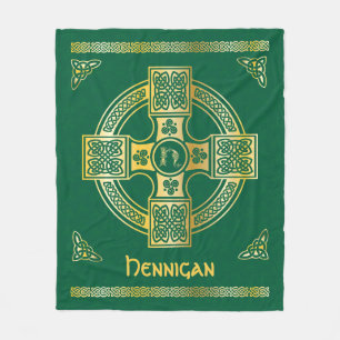 Celtic Cross and Knot Letter H Monogram and Name Fleece Blanket