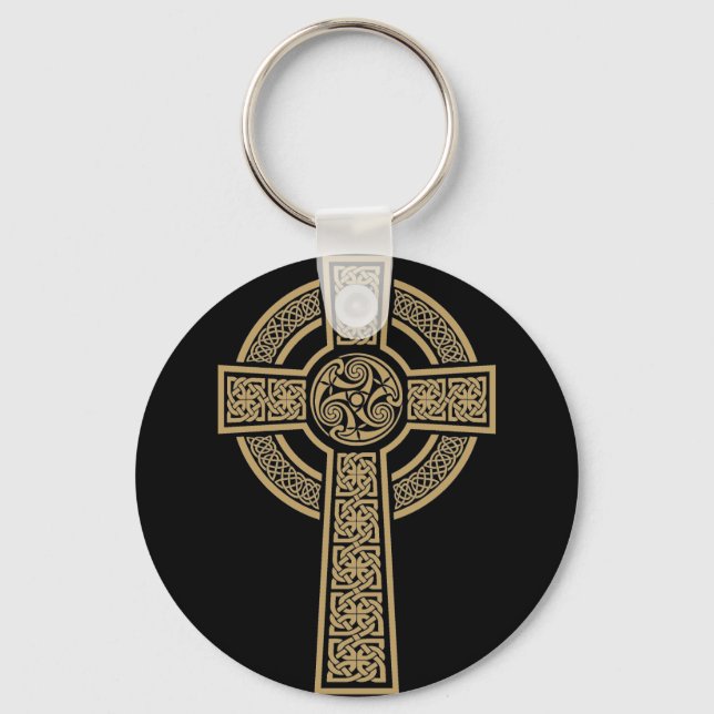 Celtic Cross by Bannigan Artworks Key Ring (Front)