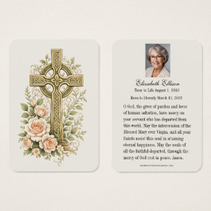 Celtic Cross Catholic Funeral Prayer Memorial