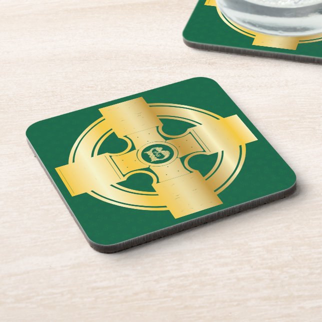 Celtic Cross Celtic Knot Letter B Monogram Coaster (Left Side)