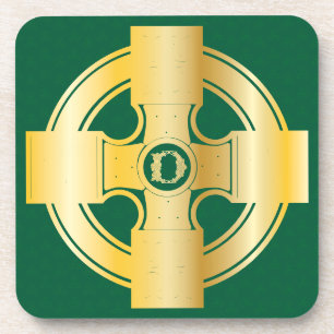 Celtic Cross Celtic Knot Letter D Monogram Coaster