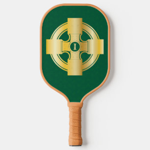 Celtic Cross Celtic Knot Letter I Monogram Pickleball Paddle