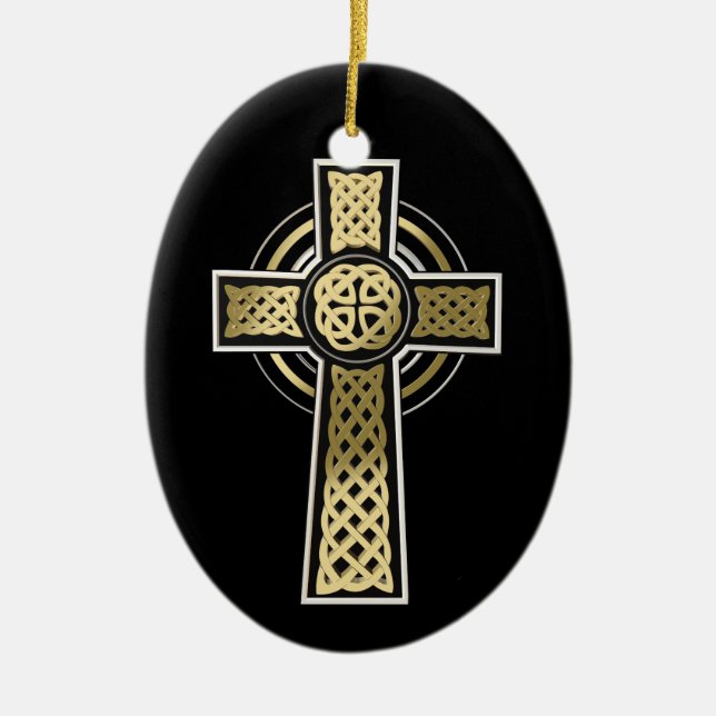 Celtic cross ceramic ornament (Front)