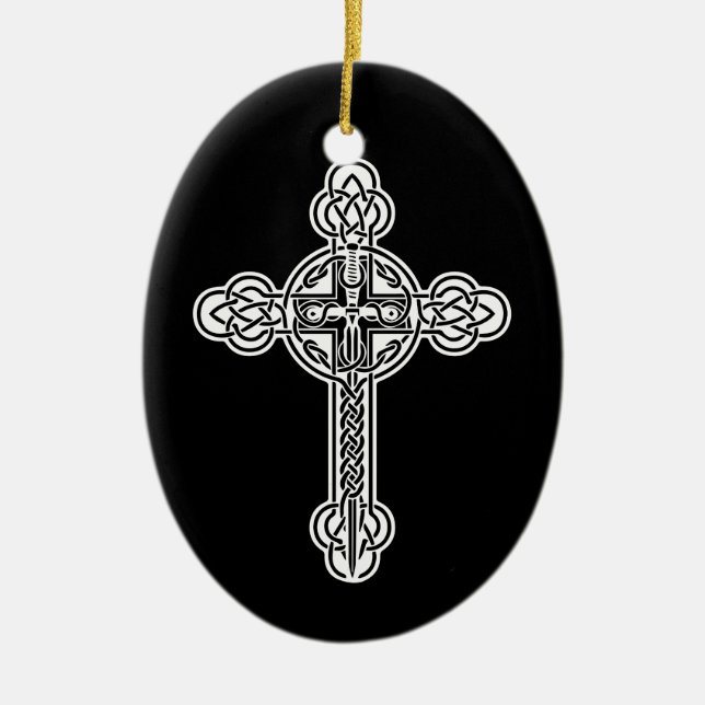 Celtic cross ceramic ornament (Front)