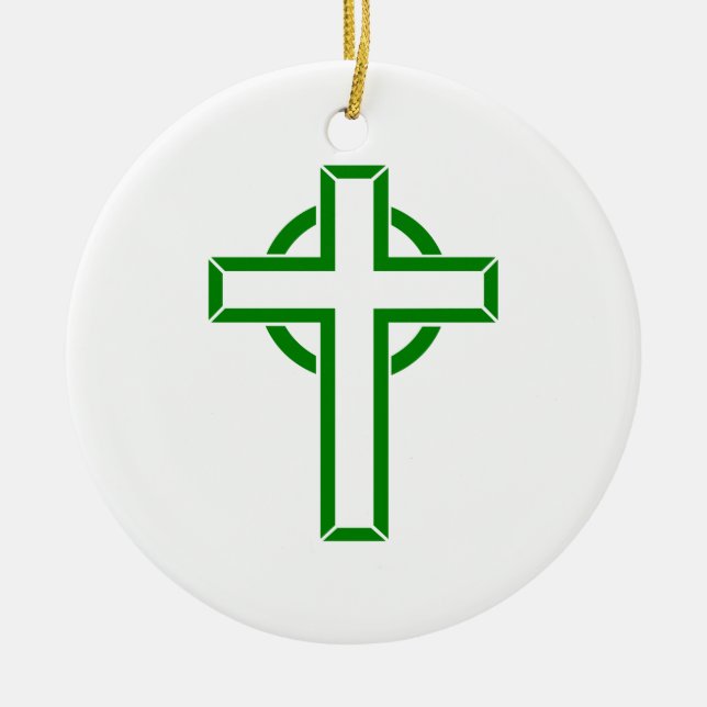 Celtic Cross Ceramic Ornament (Front)