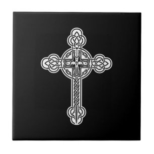 Celtic cross ceramic tile