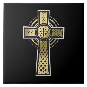 Celtic cross ceramic tile