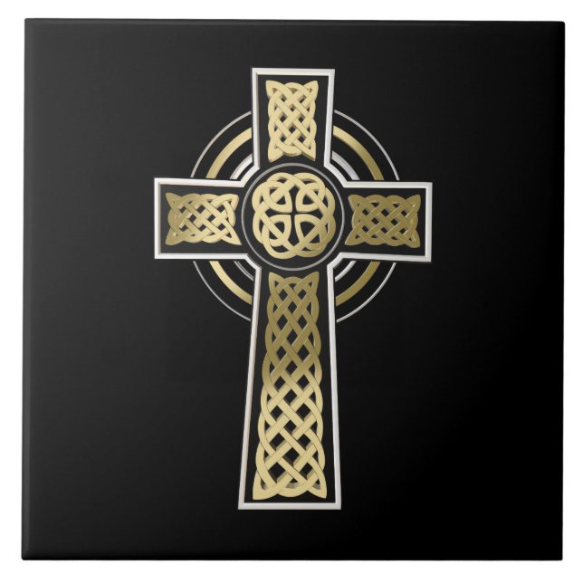 Celtic cross ceramic tile (Front)