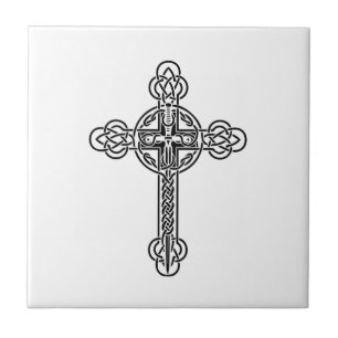 Celtic cross ceramic tile
