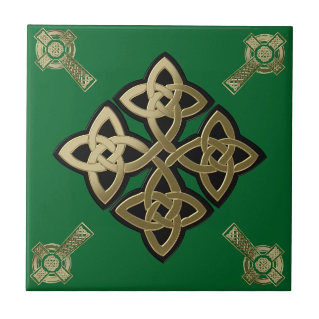 Celtic cross ceramic tile (Front)