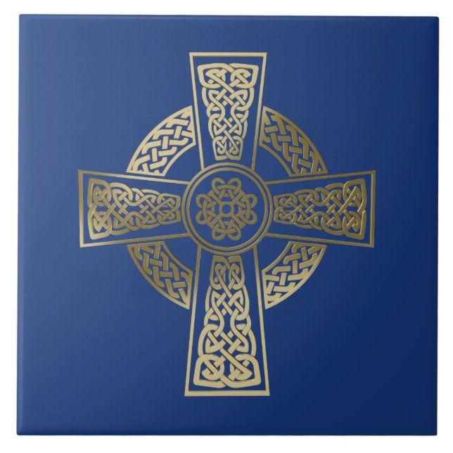 Celtic cross ceramic tile (Front)