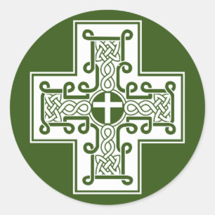 Celtic cross classic round sticker