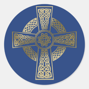 Celtic cross classic round sticker
