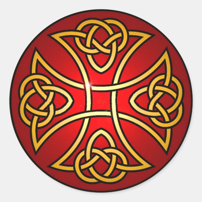 Celtic cross classic round sticker (Front)