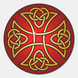 Celtic cross classic round sticker