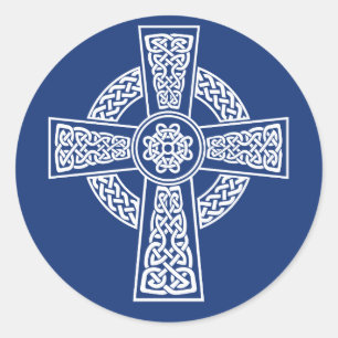 Celtic cross classic round sticker