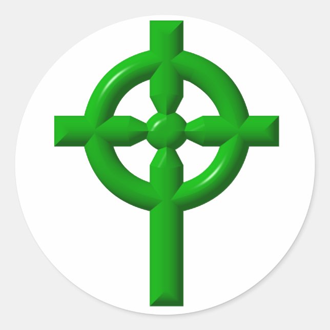 Celtic Cross Classic Round Sticker (Front)