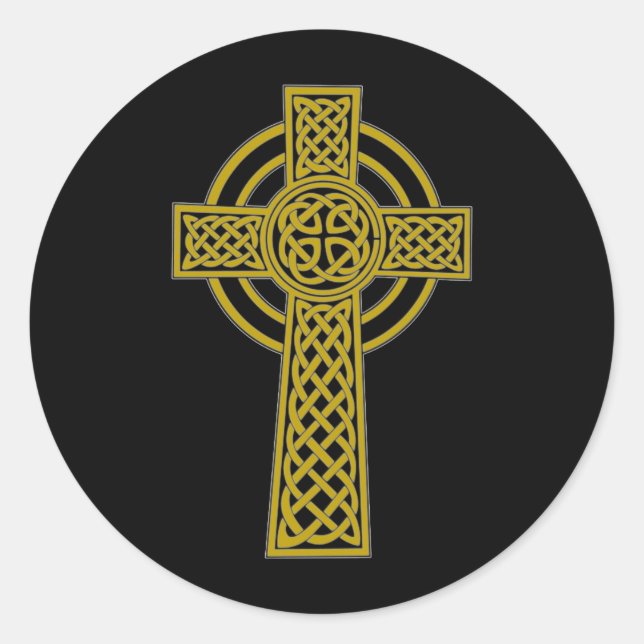 Celtic Cross Classic Round Sticker (Front)
