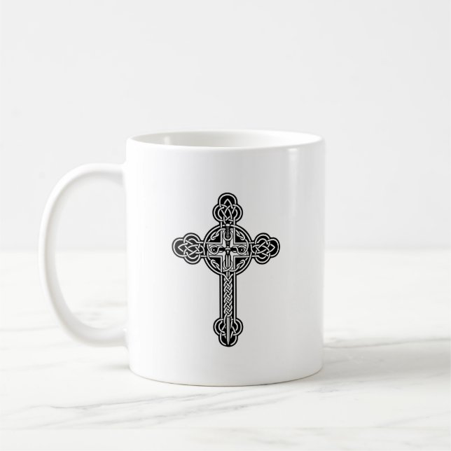 Celtic cross coffee mug (Left)