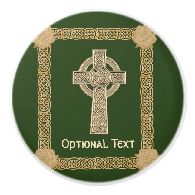 Celtic Cross Custom Ceramic Knob (Front)