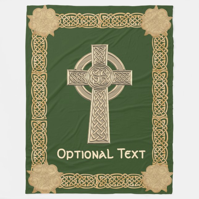 Celtic Cross Custom Fleece Blanket (Front)