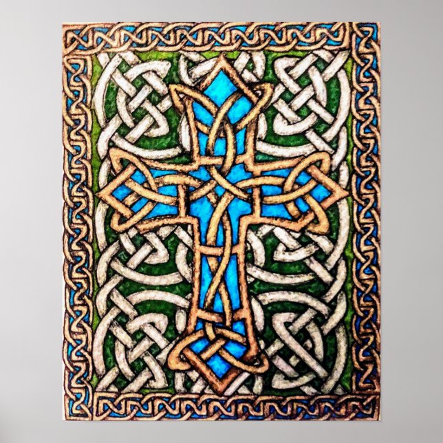 "Celtic Cross Design "- Pen & Pencil Poster (Front)