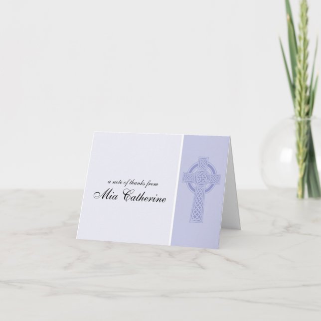Celtic Cross First Communion Thank You Card (Front)