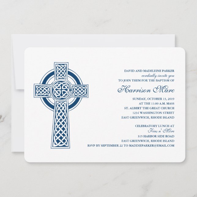 Celtic Cross First Holy Communion Invitation (Front)