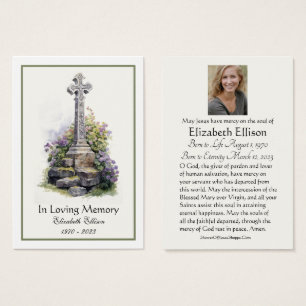  Celtic Cross Floral Irish Funeral  Prayer 