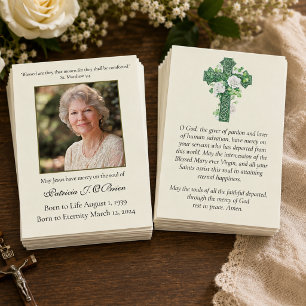 Celtic Cross Funeral Memorial Prayer Irish Card