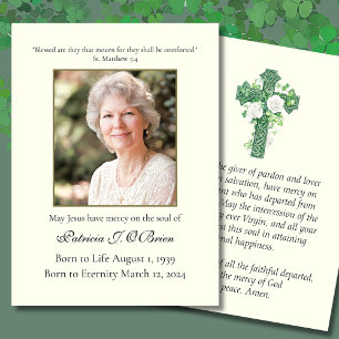 Celtic Cross Funeral Memorial Prayer Irish Card