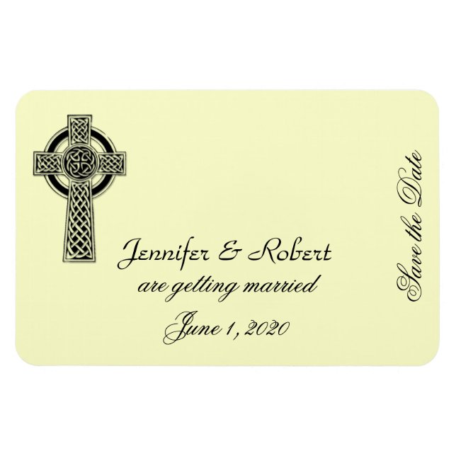 Celtic Cross in Black Ivory Save the Date Magnet (Horizontal)