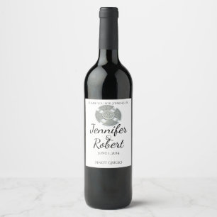 Celtic Cross in Silver and White Wine Label